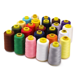 Assorted colors of 402 polyester sewing thread spools for domestic and industrial machines