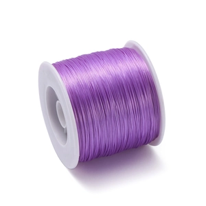 Close-up of 0.8mm purple TPU elastic string roll for DIY jewelry and bead bracelet making