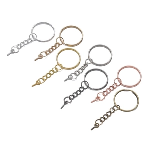 25mm DIY-Schlüsselanhänger-Set mit Spaltringen und Augenschrauben in sieben Metallfarben