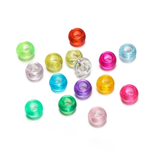 Détails de perles acryliques transparentes colorées 4x7mm pour la création de bijoux