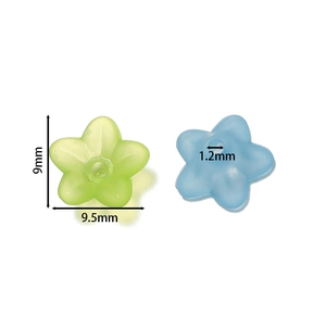 Perline a mughetto in acrilico satinato per creazione gioielli fai da te 9x9,5mm
