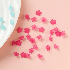 Perline mughetto in acrilico satinato rosa e blu per creazione di gioielli DIY