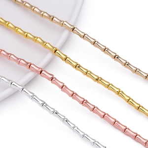 Polierte Metallperlen in Bambusform für DIY-Schmuck in Gold, Silber und Roségold