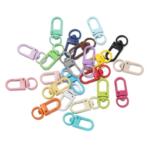 Assorted colorful 32mm lacquered alloy lobster clasps for DIY keychains and bag charms