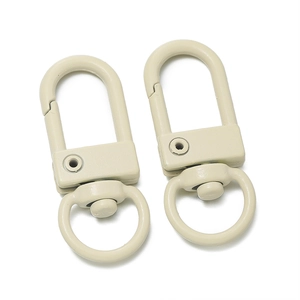 32mm creamy white painted alloy swivel lobster clasp for DIY keychain and bag accessories