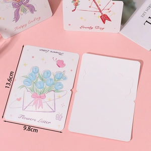 Florales Grußkarten-Set mit Tulpenstrauß-Design und 13,6x9,8 cm Größenabmessungen