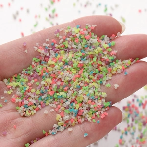 Luminous glowing landscape sand for DIY crafts and wishing bottles in vibrant colors