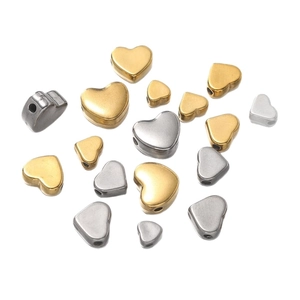 Poliertem Edelstahl Herz-Abstandsperlen in Gold Silber und Schwarz für DIY-Schmuckherstellung