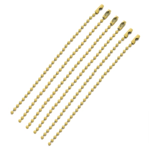 Set of 8 yellow matte metal ball chains with connectors for DIY jewelry and keychains