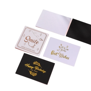 Mini gold-stamped greeting cards in black, white, and pink for diverse gifting occasions