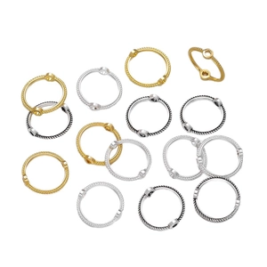 Connecteurs de perles torsadés en alliage or argent et noir pour création de bijoux DIY