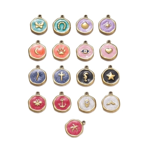 Colorful enamel stainless steel butterfly and sea life charms for DIY jewelry necklaces