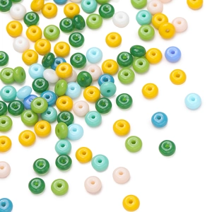 Close-up of vibrant 3x6.5mm glass abacus beads for DIY jewelry and phone charms