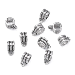 Antik Silber Zinklegierung Bambusrohr Bügelperlen Anhänger Verbinder Für DIY Halskette Armband Herstellung Zubehör Gerillte Spacer Perlen