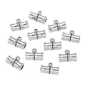 Magnetverschlüsse aus Silber im Bambus-Stil für DIY-Armbänder und Halsketten