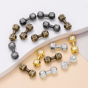 DIY barbell beads with LIVE LIFT engraving in gold silver and bronze metal finish