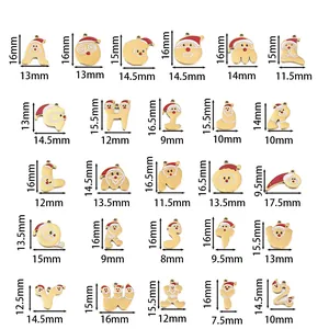 Size chart for 18k gold plated Christmas alphabet pendants with colorful enamel charms