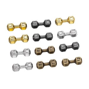 Barbell dumbbell spacer beads in four metal finishes for DIY jewelry making