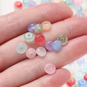 Macro de perles de verre 3x6mm transparentes aux couleurs macaron pour bijoux DIY
