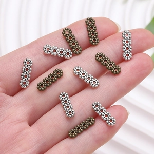 Perles d'espacement flocon de neige en alliage de zinc bronze et argent pour bracelets DIY