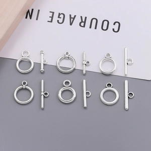 Détails de six ensembles de fermoirs à bascule argentés pour création de bijoux DIY