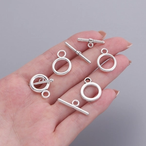 Fermoirs à bascule en alliage de zinc argenté pour la création de colliers et de bracelets DIY