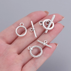 Fermoirs à bascule en alliage de zinc argent antique pour la création de bijoux DIY