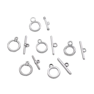 Cinq ensembles de fermoirs à bascule en alliage de zinc poli pour création de bijoux