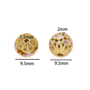 Perles évidées en cuivre cloisonné à motif de nuages pour bijoux DIY, 9,5 mm