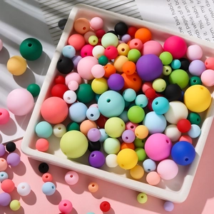 6mm mixed color acrylic beads with soft touch finish for DIY jewelry and phone chain making