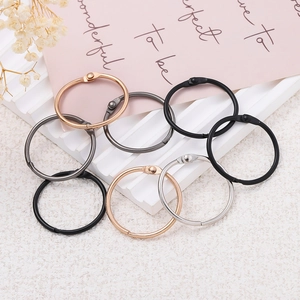 DIY metal loose-leaf binder rings in rose gold and silver for notebook and photo album binding