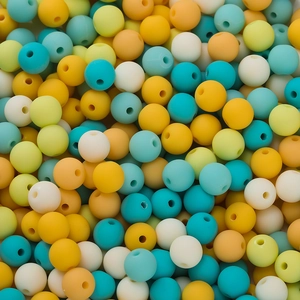 Macro shot of 6mm matte finish acrylic beads with center holes for DIY craft jewelry