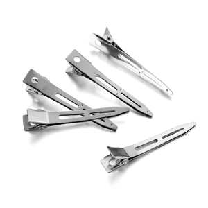 Five professional stainless steel duckbill hair clips for styling and DIY crafts