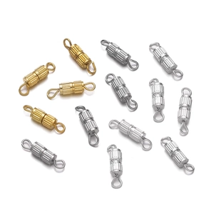 Vertical pattern screw clasps in gold and silver finish for DIY jewelry making