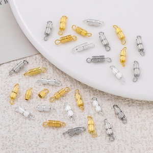 Detailed copper vertical texture screw clasps in gold silver and gun grey for DIY jewelry