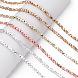 Hematite Cube Beads Square Spacer Beads Metallic Plated DIY Jewelry Making Loose Beads For Bracelet Necklace Accessories