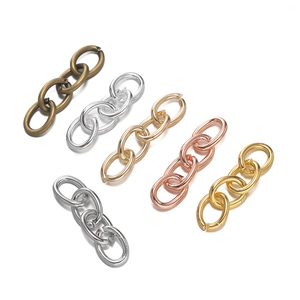 Detail of DIY jewelry chain extenders in bronze, silver, gold and rose gold finishes