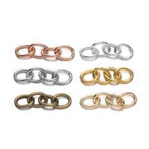 Detail of DIY keychain link rings in six metallic finishes including gold and rose gold