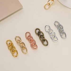 Polished iron extension chains for DIY jewelry in six various metallic finishes