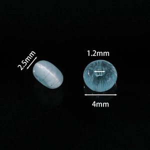 4mm light blue cat-eye glass abacus beads with vertical texture for DIY jewelry