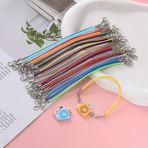 Colorful 2mm Korean Waxed Cord Short Lanyard With Alloy Lobster Clasp DIY Jewelry Findings Braided String Pendant Cord Accessory
