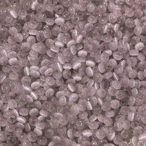 Macro shot of 2x4mm lilac cat eye glass beads for DIY jewelry making and beadwork