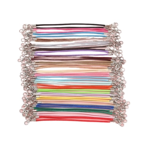 Colorful 2mm wax cord DIY lanyard with double alloy lobster clasps for handmade jewelry