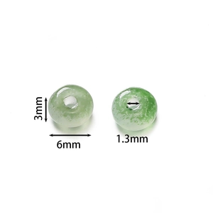 Perles en verre vert 3x6mm avec trou de 1,3mm pour création de bijoux faits main