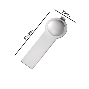 Polished stainless steel modular bracelet assembly tool, dimensions 55.5mm by 20mm