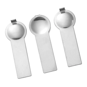 Three-piece set of silver stainless steel tools for modular bracelet assembly and DIY crafts