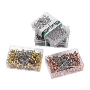Set di spilli a testa sferica in acciaio inox nei colori oro, argento e oro rosa