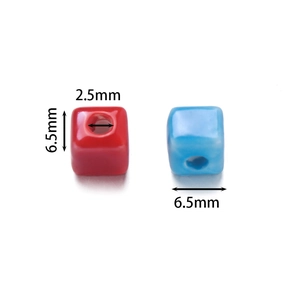 6.5mm square ceramic beads with 2.5mm hole for DIY jewelry making and bracelets