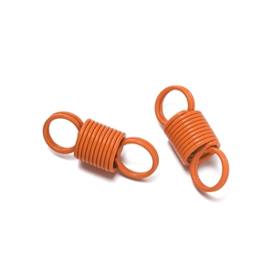 Détail de fermoirs à ressort en métal orange avec double anneau pour bijoux DIY