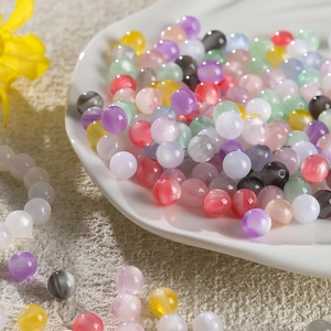 Colorful 8/12mm iridescent resin mermaid beads for DIY jewelry making and crafting
